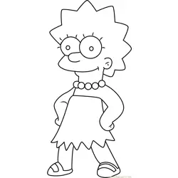 Maggie Simpson Sister Lisa Simpson Free Coloring Page for Kids
