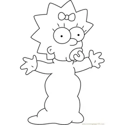 Margaret Evelyn Maggie Simpson Free Coloring Page for Kids