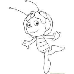 Happy Maya Free Coloring Page for Kids