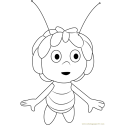 Maya Flying Free Coloring Page for Kids