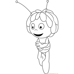 Maya Looking Down Free Coloring Page for Kids
