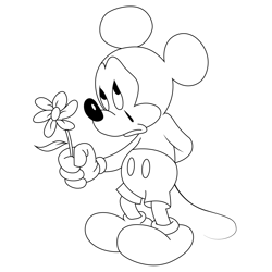 Cry Mickey Mouse Free Coloring Page for Kids