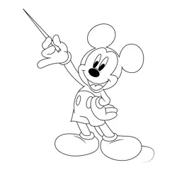Mickey Demonstra Free Coloring Page for Kids