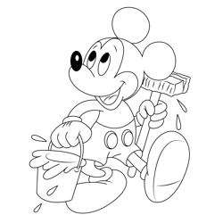 Mickey Mouse Color Free Coloring Page for Kids