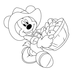 Mickey Mouse Fruit Free Coloring Page for Kids