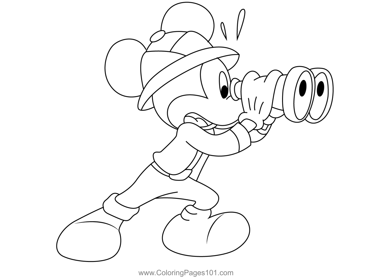Mickey Mouse See Coloring Page for Kids Free Mickey Mouse Printable