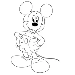 Mickey Mouse Style Free Coloring Page for Kids