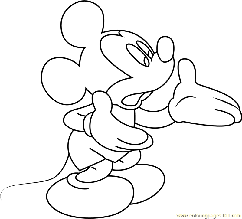 Mickey Mouse Coloring Page For Kids