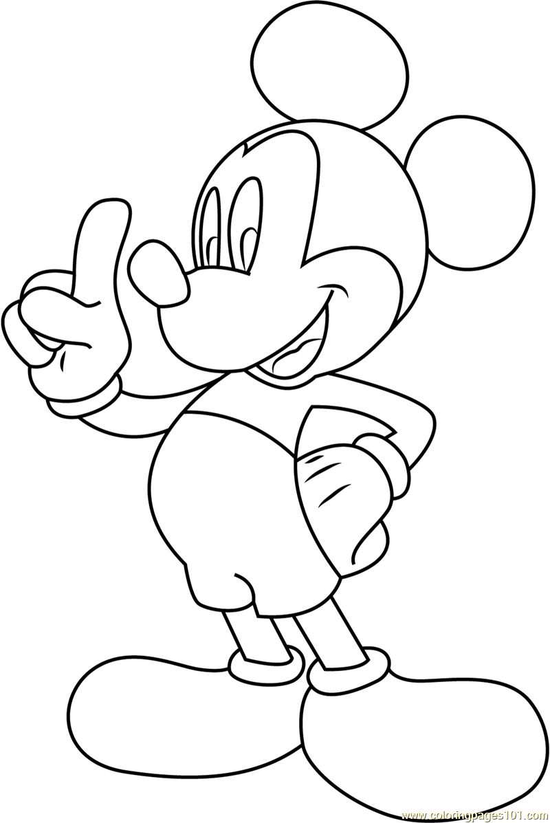 Mickey Mouse tell Something Coloring Page for Kids - Free Mickey Mouse