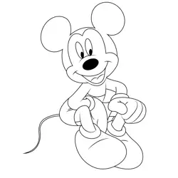 Mickey Mouse Free Coloring Page for Kids