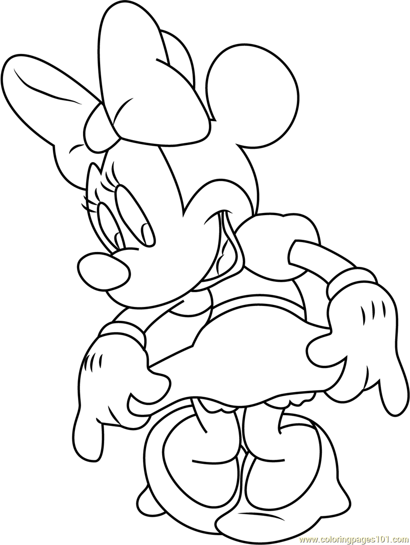 Minnie Mouse Coloring Page for Kids - Free Mickey Mouse Printable