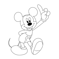 Nice Mickey Mouse Free Coloring Page for Kids