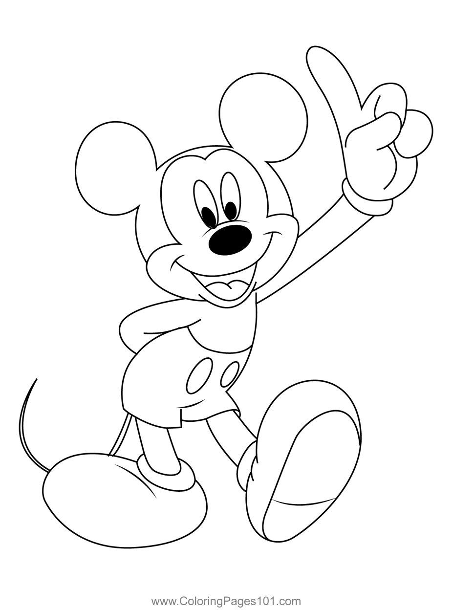 Nice Mickey Mouse Coloring Page for Kids - Free Mickey Mouse Printable  Coloring Pages Online for Kids  | Coloring Pages for  Kids