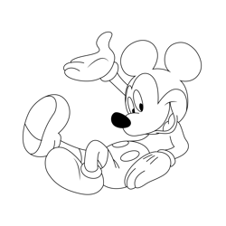 Rest Mickey Mouse Free Coloring Page for Kids