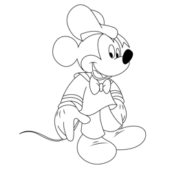 Sailor Mickey Free Coloring Page for Kids