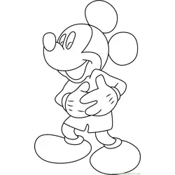 Cute Mickey Mouse Free Coloring Page for Kids