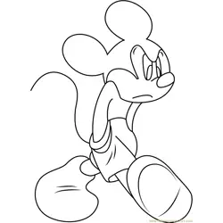 Grumpy Mickey Mouse Free Coloring Page for Kids