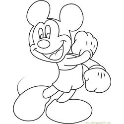 Joyful Mickey Mouse Free Coloring Page for Kids