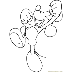 Mickey Mouse Dancing Free Coloring Page for Kids