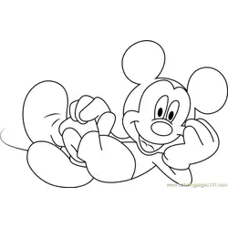 Mickey Mouse Ready to Sleep Free Coloring Page for Kids