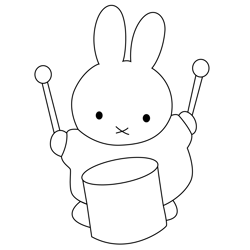 Band Miffy Free Coloring Page for Kids