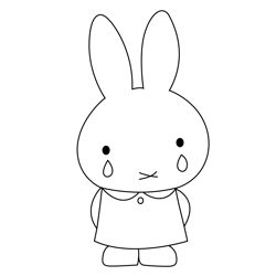 Cry Miffy Free Coloring Page for Kids