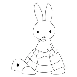 Cut Miffy Free Coloring Page for Kids