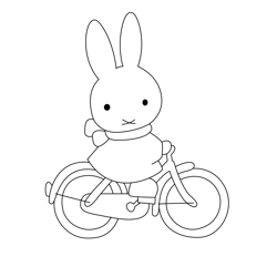 Cycling Miffy Free Coloring Page for Kids