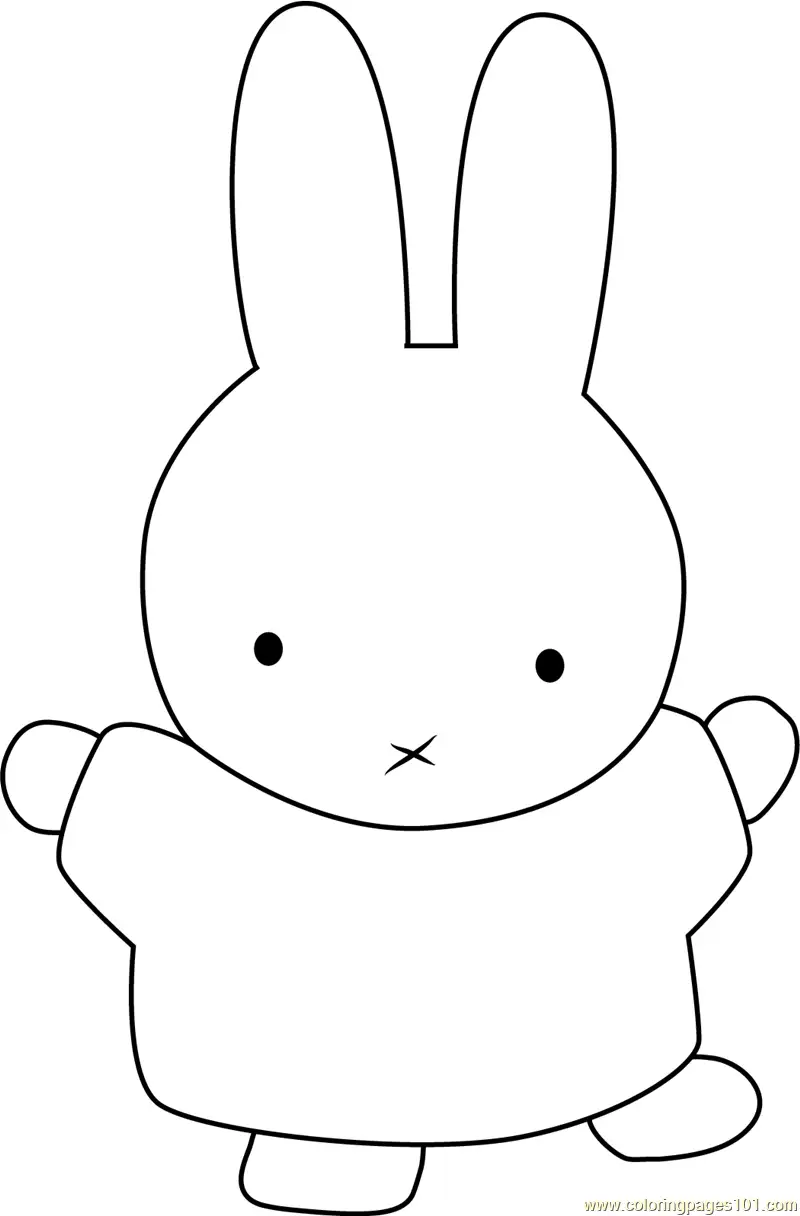 Miffy Dancing Coloring Page for Kids - Free Miffy Printable Coloring ...