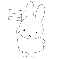 Miffy Flag Free Coloring Page for Kids