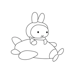 Miffy Fly Free Coloring Page for Kids