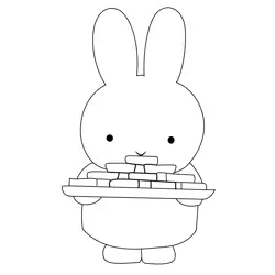Miffy Holding Cookies Free Coloring Page for Kids