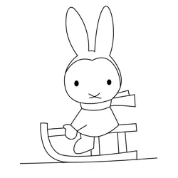 Miffy In The Snow Free Coloring Page for Kids