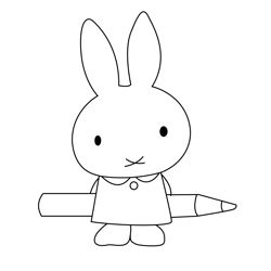 Nice Miffy Free Coloring Page for Kids