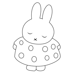 Scilent Miffy Free Coloring Page for Kids