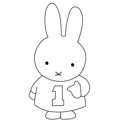 Standing Miffy Free Coloring Page for Kids