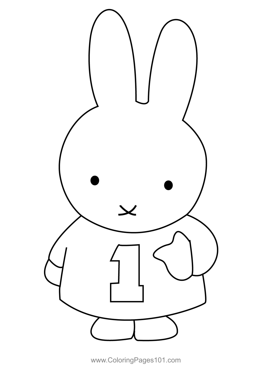 Eyelashes Miffy Seaside Sketch Coloring Page