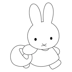 Walking Miffy Free Coloring Page for Kids