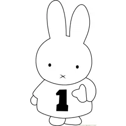 Miffy Number One Free Coloring Page for Kids
