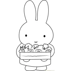 Miffy Says I Love You Free Coloring Page for Kids