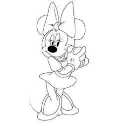 Look Minnie Mouse Free Coloring Page for Kids