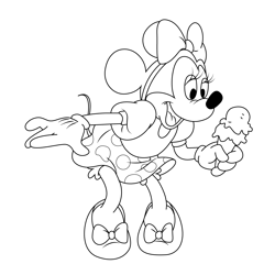 Mickey Minnie Ice Cream Free Coloring Page for Kids