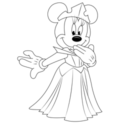 Minnie Mouse Aurora Free Coloring Page for Kids