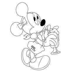 Minnie Mouse Birthday Free Coloring Page for Kids