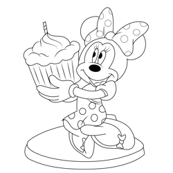 Minnie Mouse Cook Free Coloring Page for Kids
