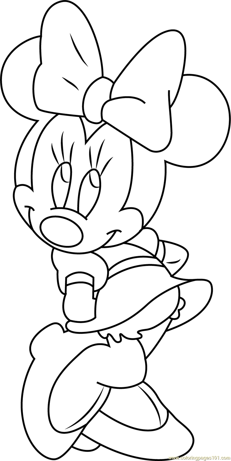 Bashful Minnie Mouse Printable Coloring Pages