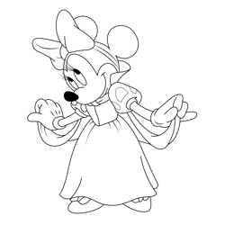 Minnie Mouse Snow White Free Coloring Page for Kids