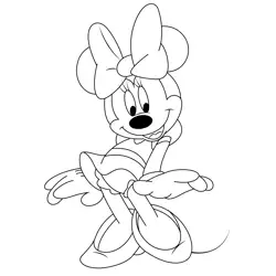 Minnie Mouse Style Free Coloring Page for Kids