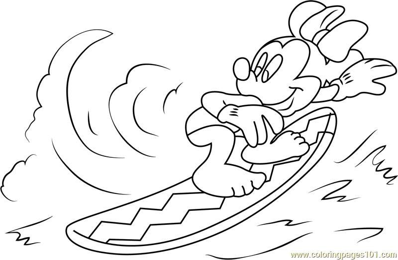 Minnie Mouse Surfing