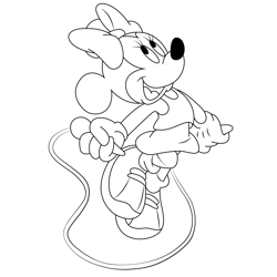 Minnie Mouse To Jump Rope Free Coloring Page for Kids